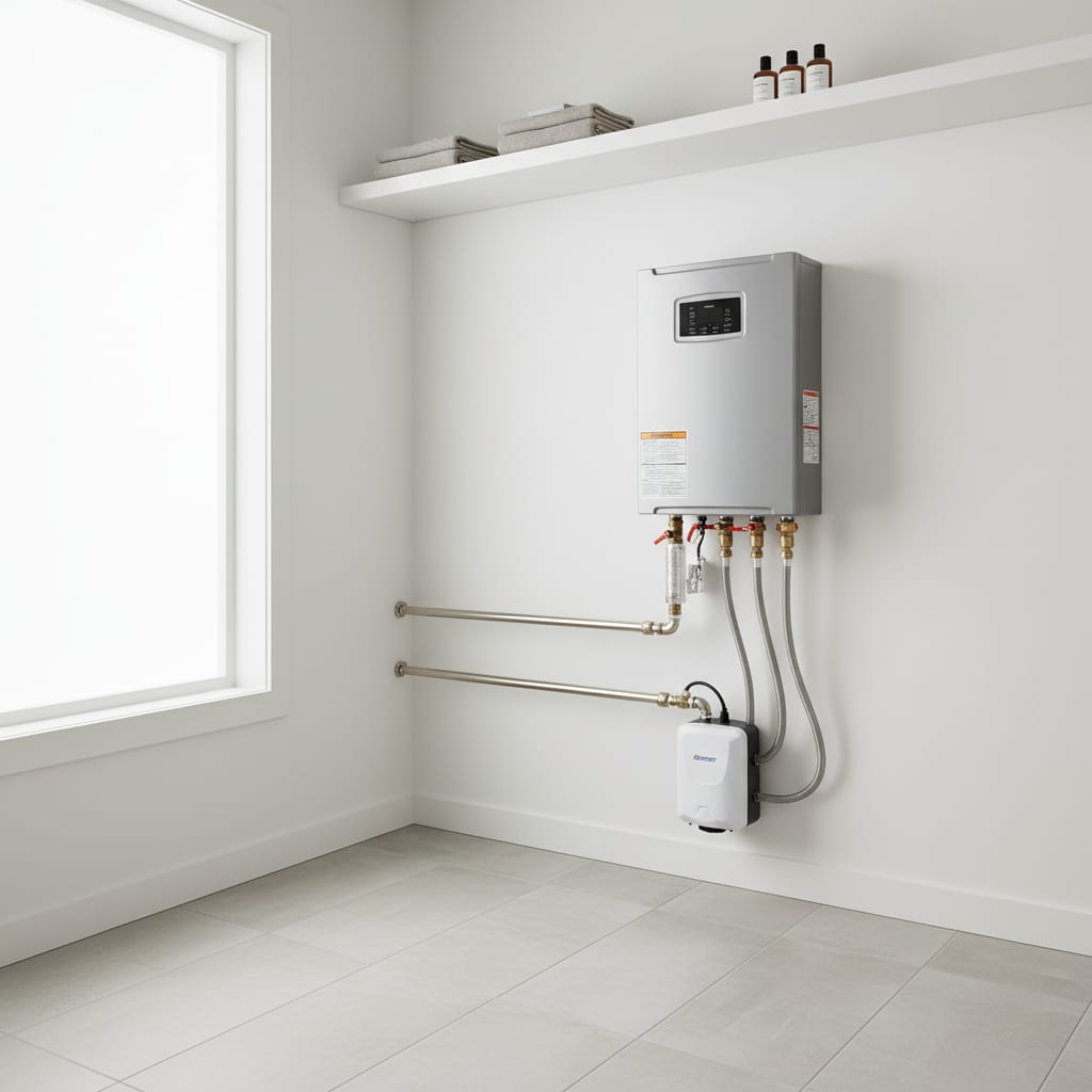 Installation d'un chauffe-bain moderne et efficace